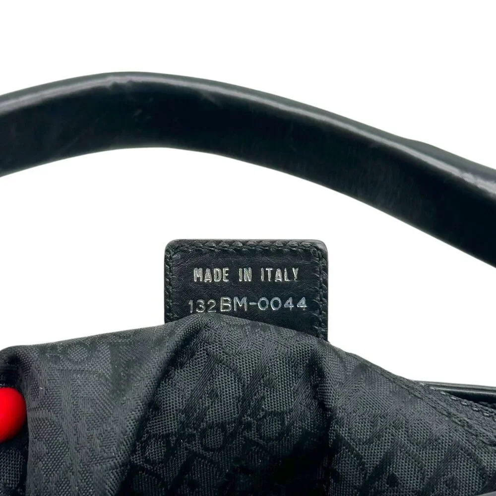 Christian Dior Black Leather Ballet Lace-Up Corset Shoulder Bag